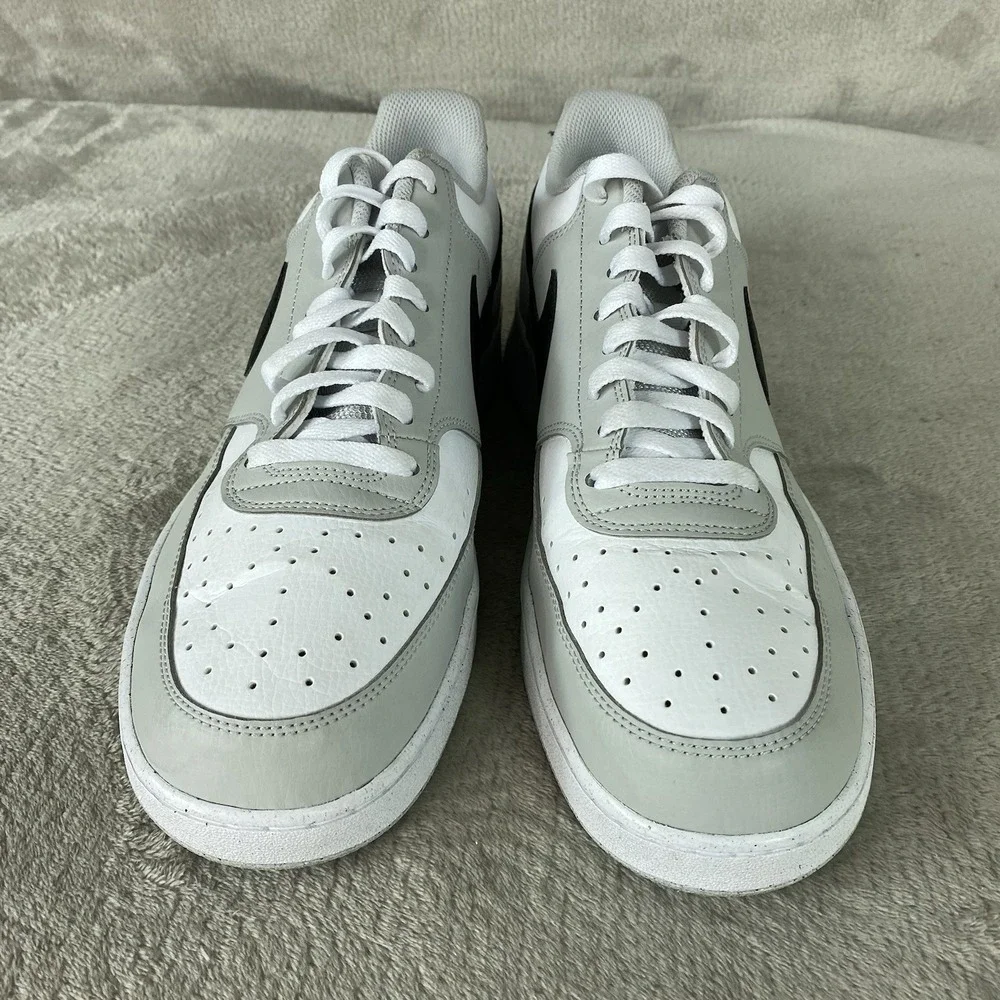 Nike Court Vision Mens Sneakers Shoes Size 13 Grey Fog White Next Nature Leather